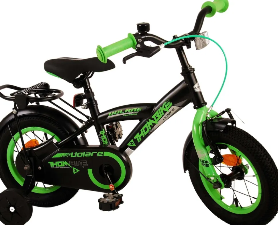 TPFSports Thombike Kinderfahrrad - Jungen - 12 Zoll - Rücktritt + Handbremse - Schwarz/Orange