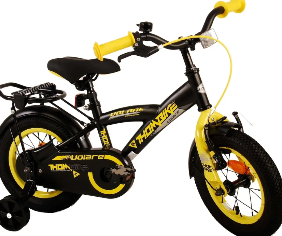 TPFSports Thombike Kinderfahrrad - Jungen - 12 Zoll - Rücktritt + Handbremse - Schwarz/Orange