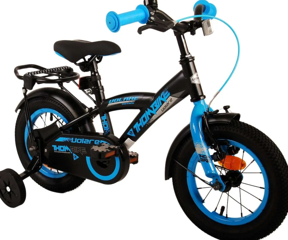 TPFSports Thombike Kinderfahrrad - Jungen - 12 Zoll - Rücktritt + Handbremse - Schwarz/Orange