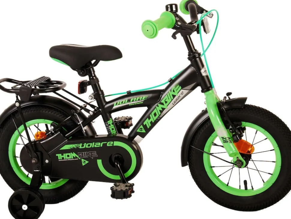 TPFSports Thombike Kinderfahrrad - Jungen - 12 Zoll - Rücktritt + Handbremse - Schwarz/Orange