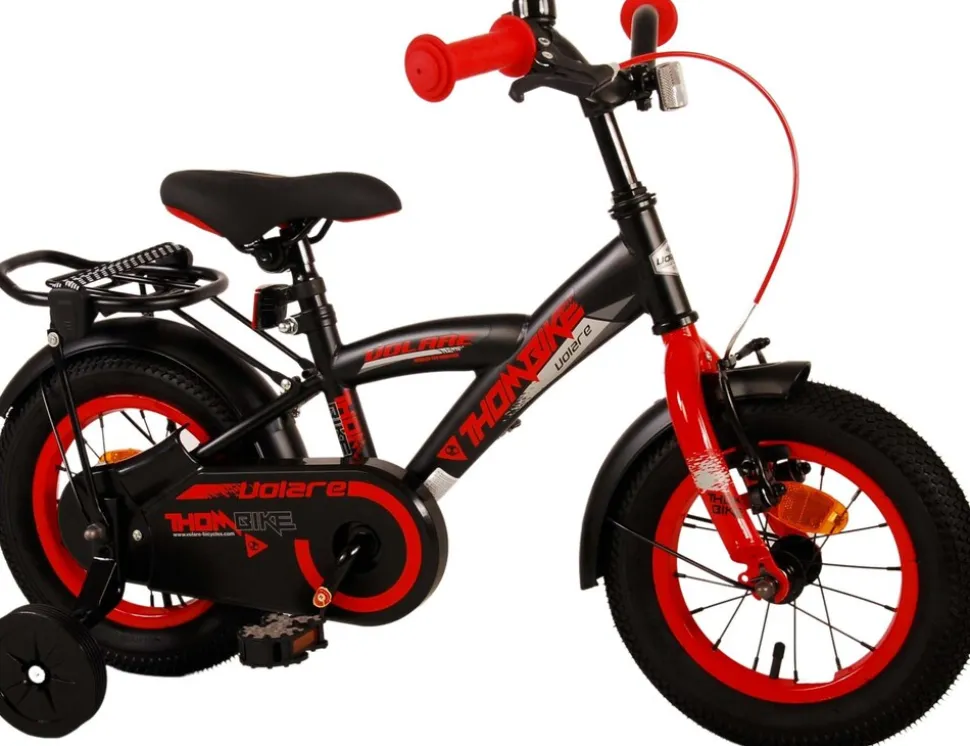 TPFSports Thombike Kinderfahrrad - Jungen - 12 Zoll - Rücktritt + Handbremse - Schwarz/Orange