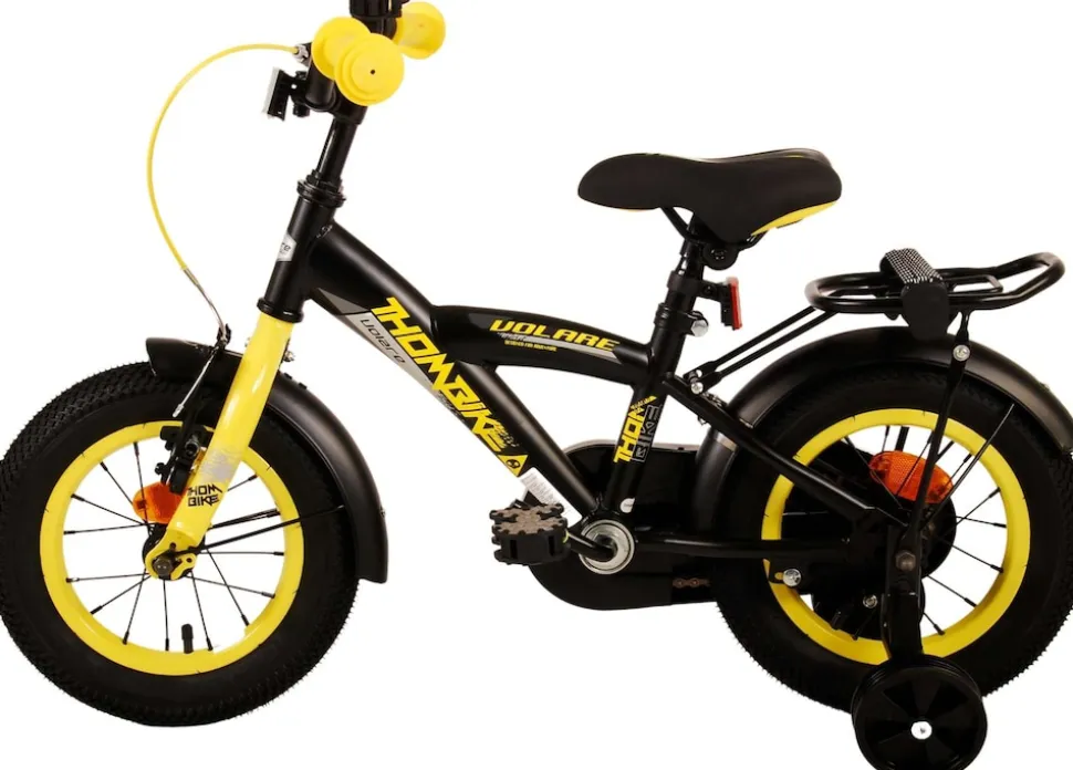 TPFSports Thombike Kinderfahrrad - Jungen - 12 Zoll - Rücktritt + Handbremse - Schwarz/Orange