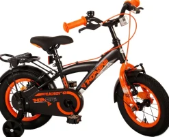 TPFSports Thombike Kinderfahrrad - Jungen - 12 Zoll - Rücktritt + Handbremse - Schwarz/Orange