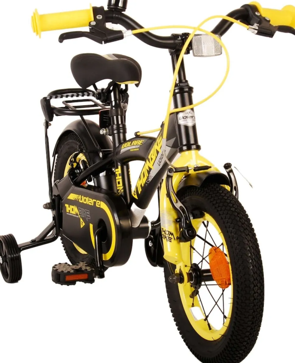 TPFSports Thombike Kinderfahrrad - Jungen - 12 Zoll - Rücktritt + Handbremse - Schwarz/Orange