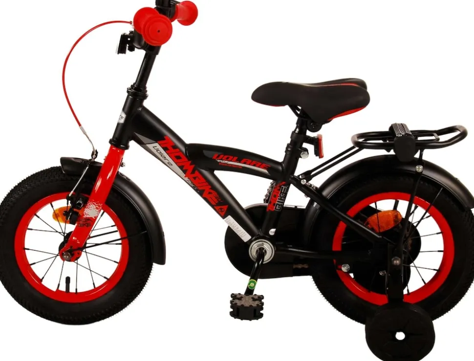 TPFSports Thombike Kinderfahrrad - Jungen - 12 Zoll - Rücktritt + Handbremse - Schwarz/Orange