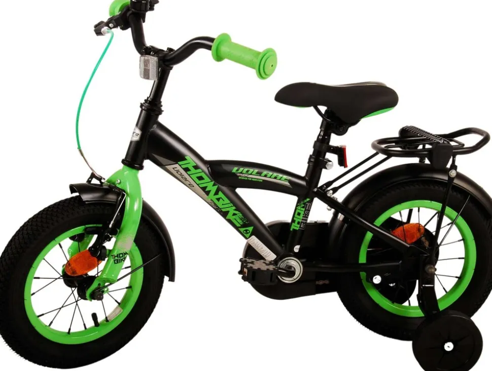 TPFSports Thombike Kinderfahrrad - Jungen - 12 Zoll - Rücktritt + Handbremse - Schwarz/Orange