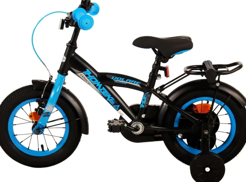 TPFSports Thombike Kinderfahrrad - Jungen - 12 Zoll - Rücktritt + Handbremse - Schwarz/Orange