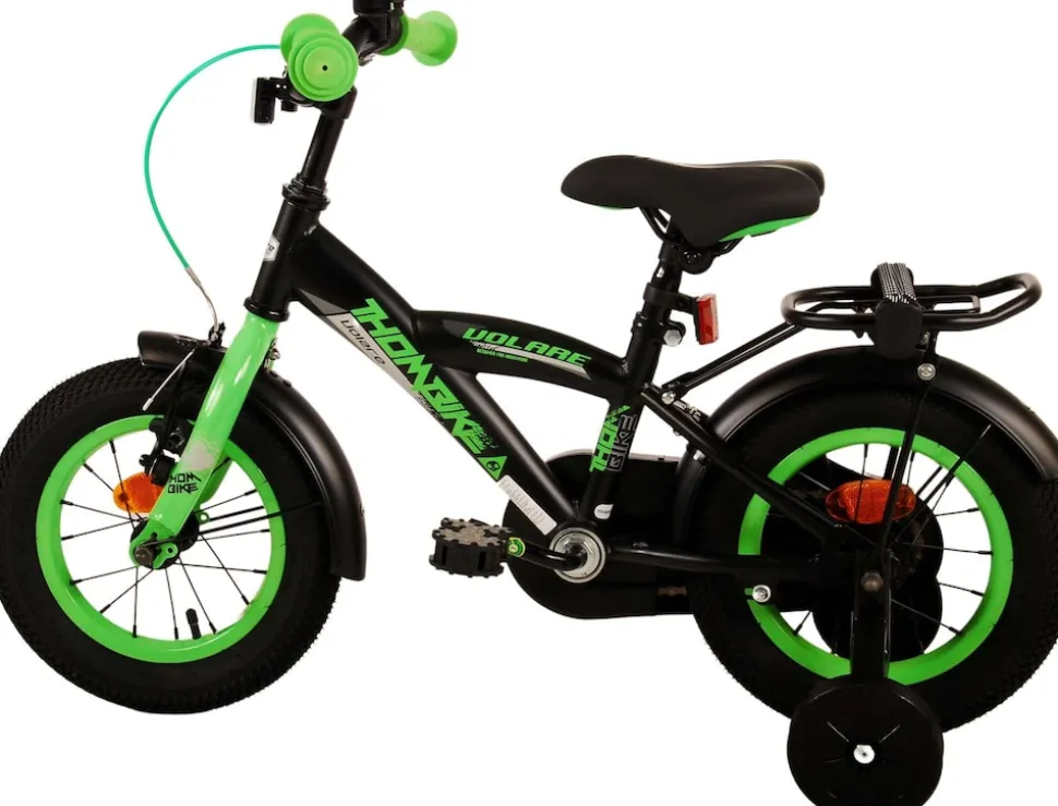 TPFSports Thombike Kinderfahrrad - Jungen - 12 Zoll - Rücktritt + Handbremse - Schwarz/Orange