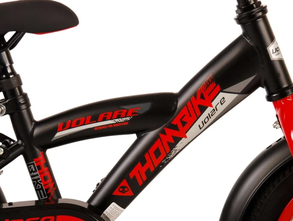 TPFSports Thombike Kinderfahrrad - Jungen - 12 Zoll - Rücktritt + Handbremse - Schwarz/Orange