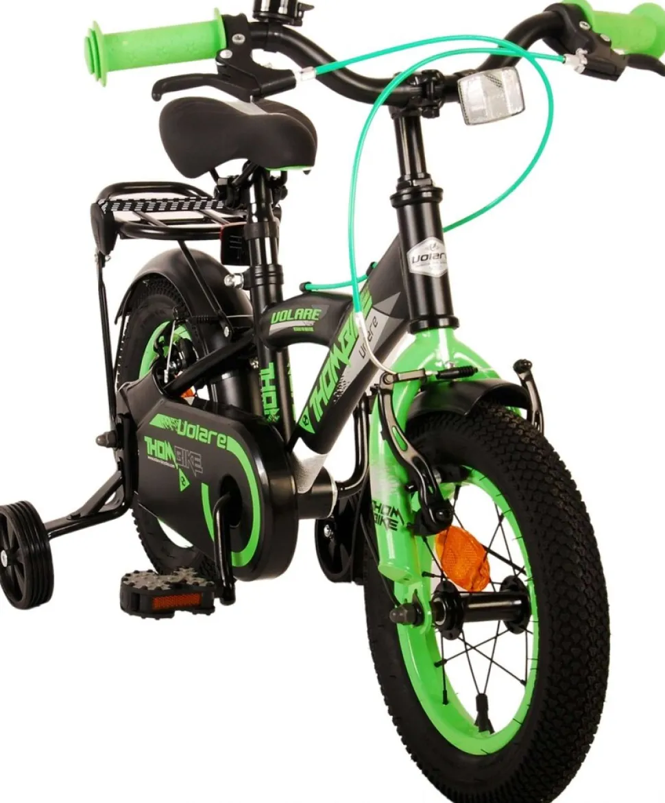 TPFSports Thombike Kinderfahrrad - Jungen - 12 Zoll - Rücktritt + Handbremse - Schwarz/Orange
