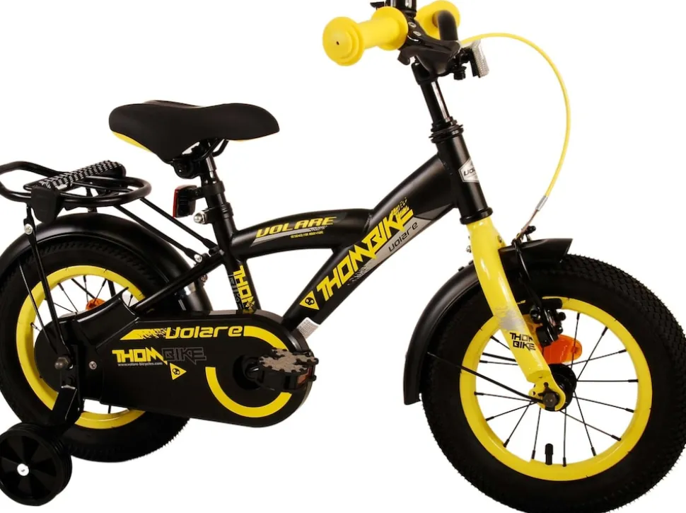 TPFSports Thombike Kinderfahrrad - Jungen - 12 Zoll - Rücktritt + Handbremse - Schwarz/Orange