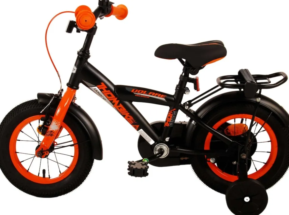 TPFSports Thombike Kinderfahrrad - Jungen - 12 Zoll - Rücktritt + Handbremse - Schwarz/Orange