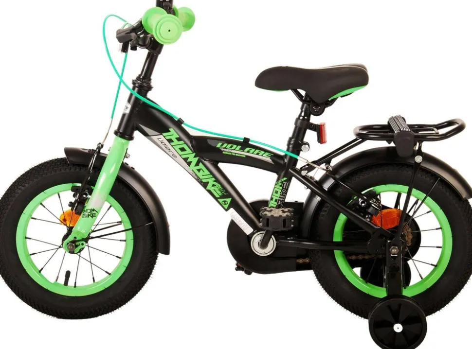 TPFSports Thombike Kinderfahrrad - Jungen - 12 Zoll - Rücktritt + Handbremse - Schwarz/Orange