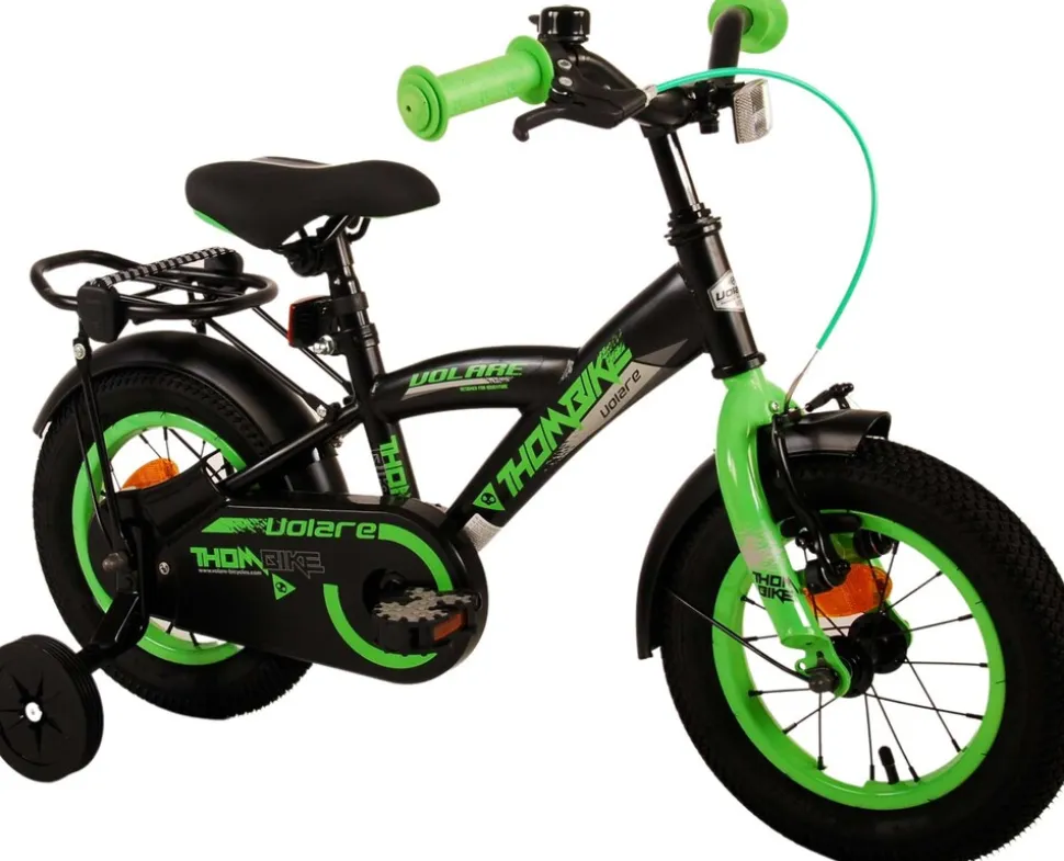 TPFSports Thombike Kinderfahrrad - Jungen - 12 Zoll - Rücktritt + Handbremse - Schwarz/Orange