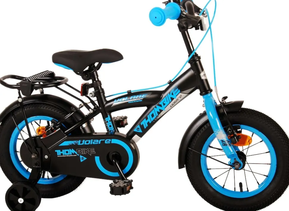 TPFSports Thombike Kinderfahrrad - Jungen - 12 Zoll - Rücktritt + Handbremse - Schwarz/Orange