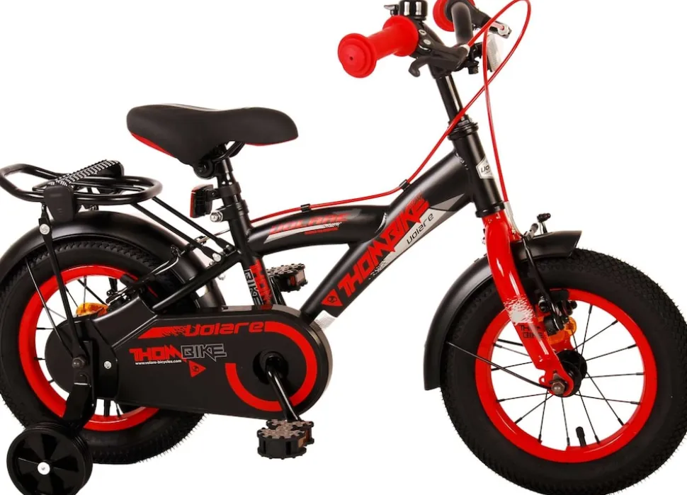 TPFSports Thombike Kinderfahrrad - Jungen - 12 Zoll - Rücktritt + Handbremse - Schwarz/Orange