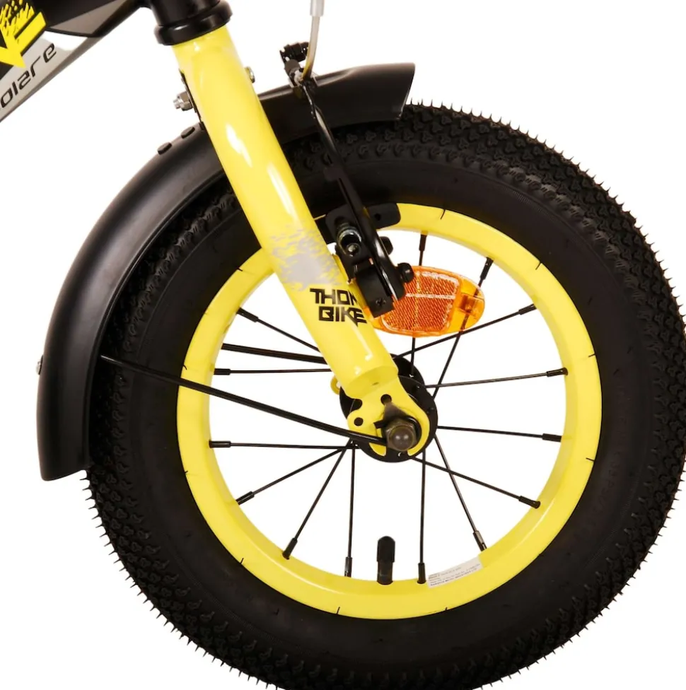 TPFSports Thombike Kinderfahrrad - Jungen - 12 Zoll - Rücktritt + Handbremse - Schwarz/Orange