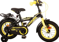 TPFSports Thombike Kinderfahrrad - Jungen - 12 Zoll - Rücktritt + Handbremse - Schwarz/Orange