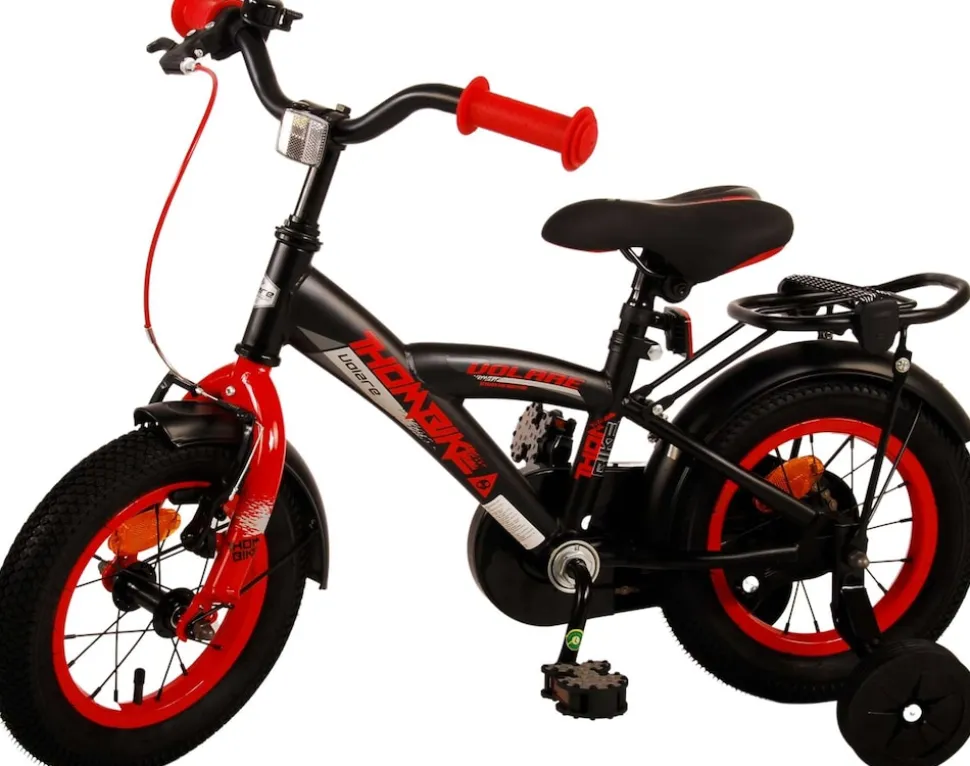 TPFSports Thombike Kinderfahrrad - Jungen - 12 Zoll - Rücktritt + Handbremse - Schwarz/Orange