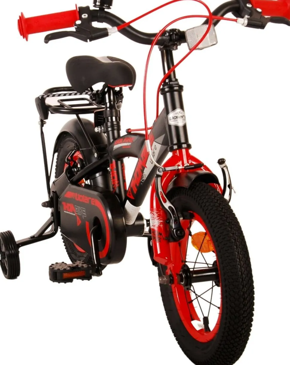 TPFSports Thombike Kinderfahrrad - Jungen - 12 Zoll - Rücktritt + Handbremse - Schwarz/Orange