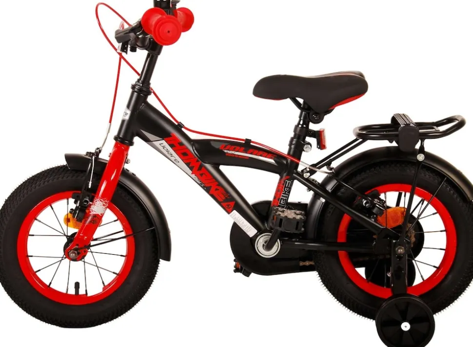 TPFSports Thombike Kinderfahrrad - Jungen - 12 Zoll - Rücktritt + Handbremse - Schwarz/Orange