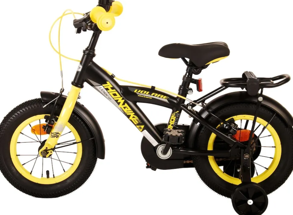 TPFSports Thombike Kinderfahrrad - Jungen - 12 Zoll - Rücktritt + Handbremse - Schwarz/Orange