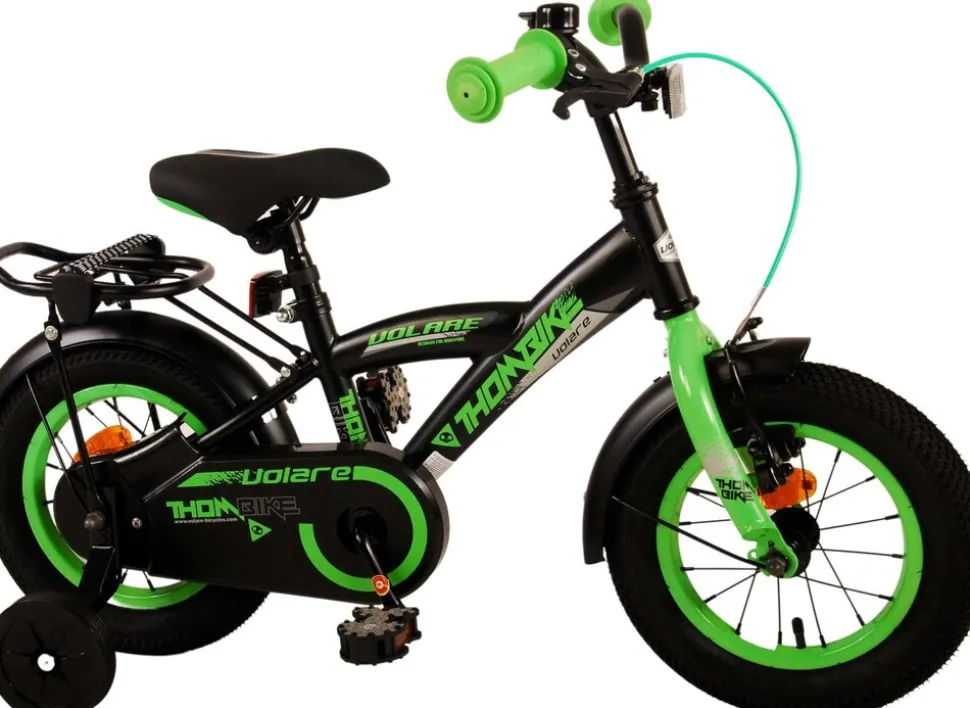TPFSports Thombike Kinderfahrrad - Jungen - 12 Zoll - Rücktritt + Handbremse - Schwarz/Orange