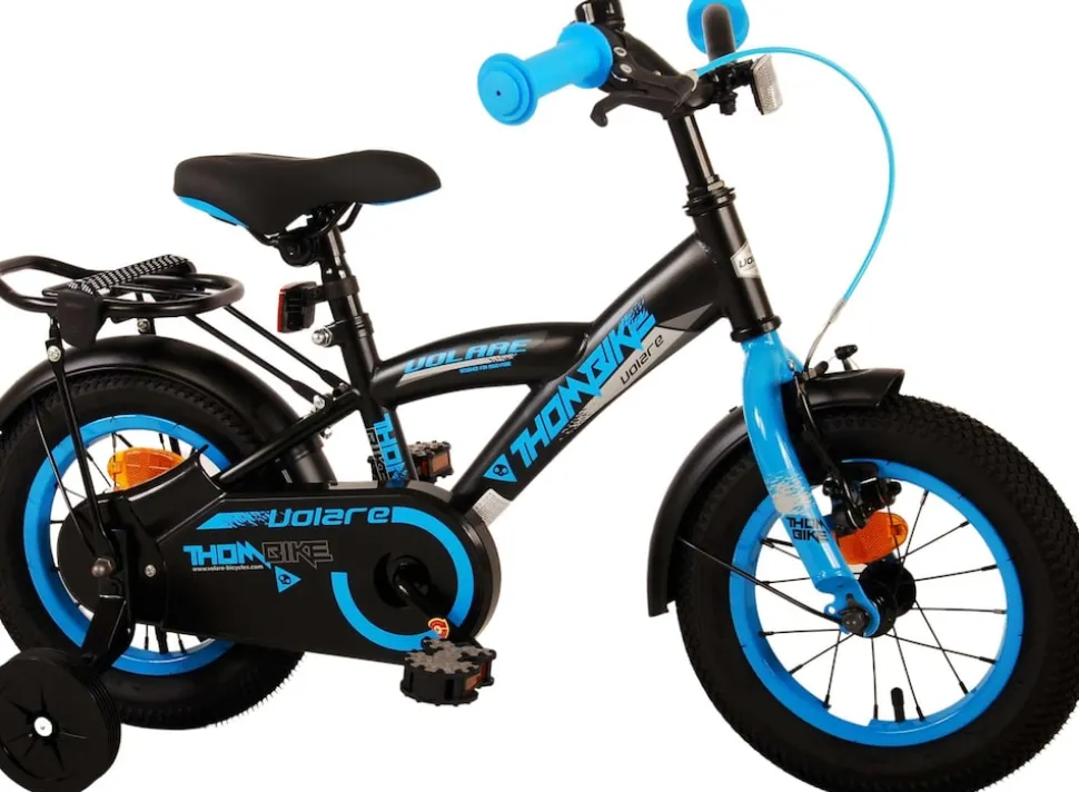 TPFSports Thombike Kinderfahrrad - Jungen - 12 Zoll - Rücktritt + Handbremse - Schwarz/Orange
