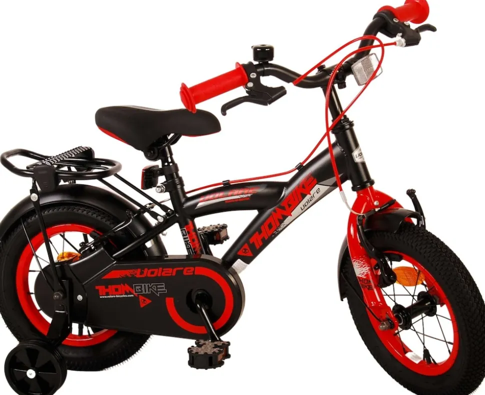 TPFSports Thombike Kinderfahrrad - Jungen - 12 Zoll - Rücktritt + Handbremse - Schwarz/Orange