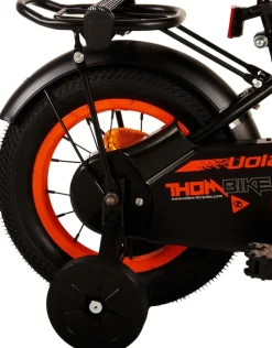 TPFSports Thombike Kinderfahrrad - Jungen - 12 Zoll - Rücktritt + Handbremse - Schwarz/Orange