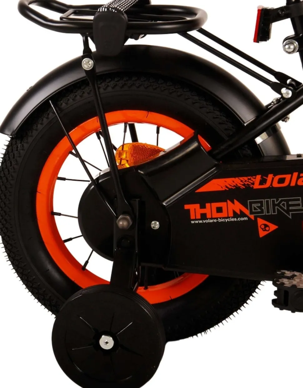 TPFSports Thombike Kinderfahrrad - Jungen - 12 Zoll - Rücktritt + Handbremse - Schwarz/Orange