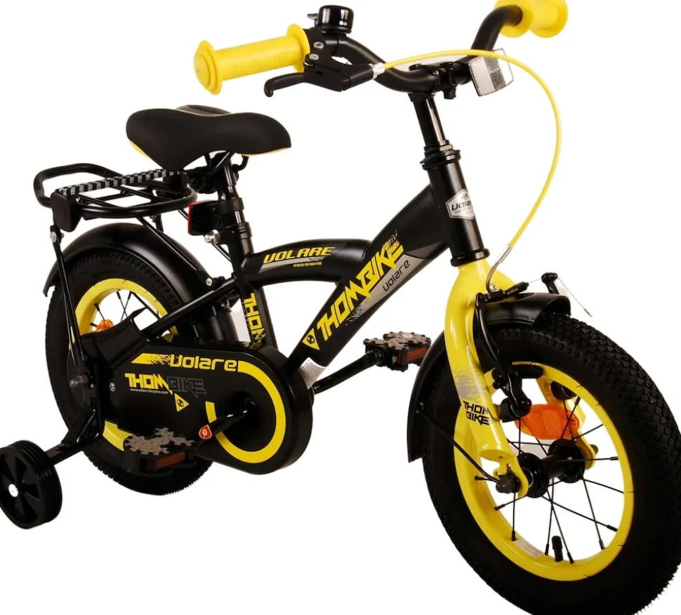 TPFSports Thombike Kinderfahrrad - Jungen - 12 Zoll - Rücktritt + Handbremse - Schwarz/Orange