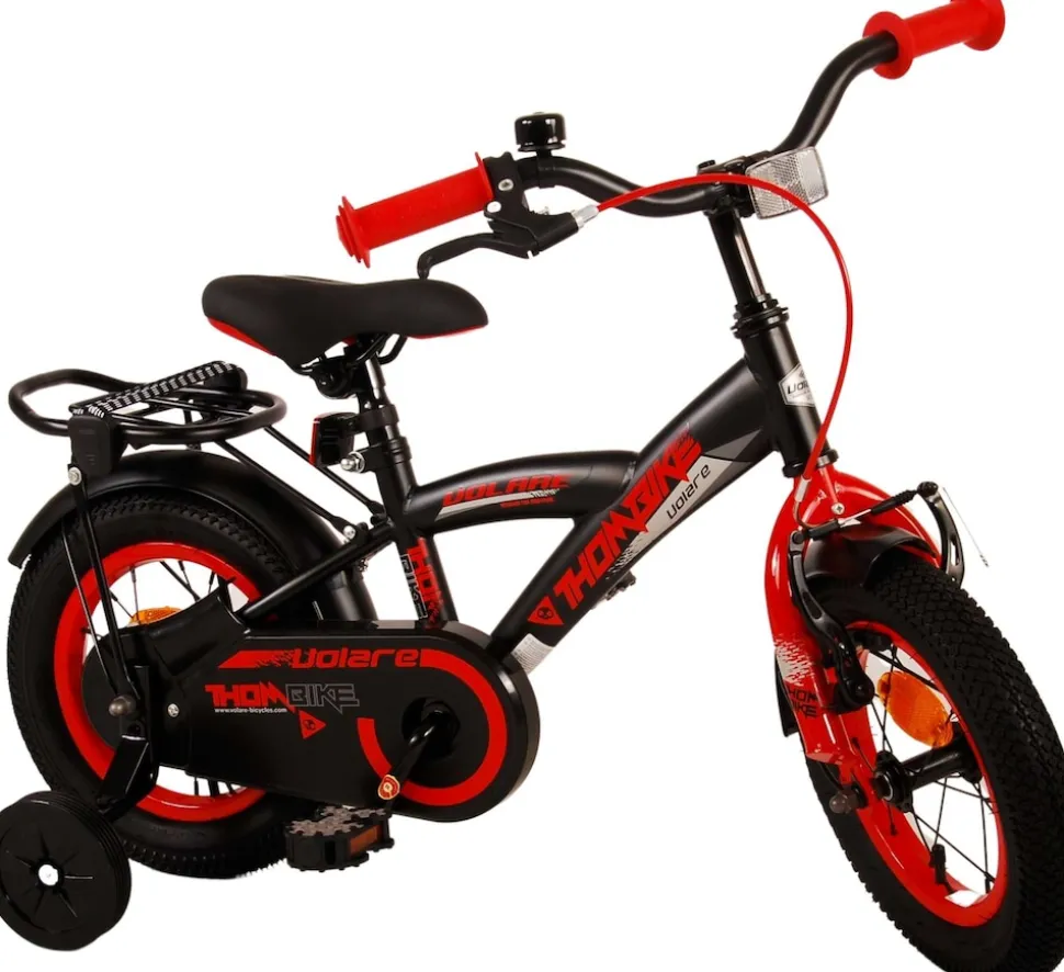 TPFSports Thombike Kinderfahrrad - Jungen - 12 Zoll - Rücktritt + Handbremse - Schwarz/Orange