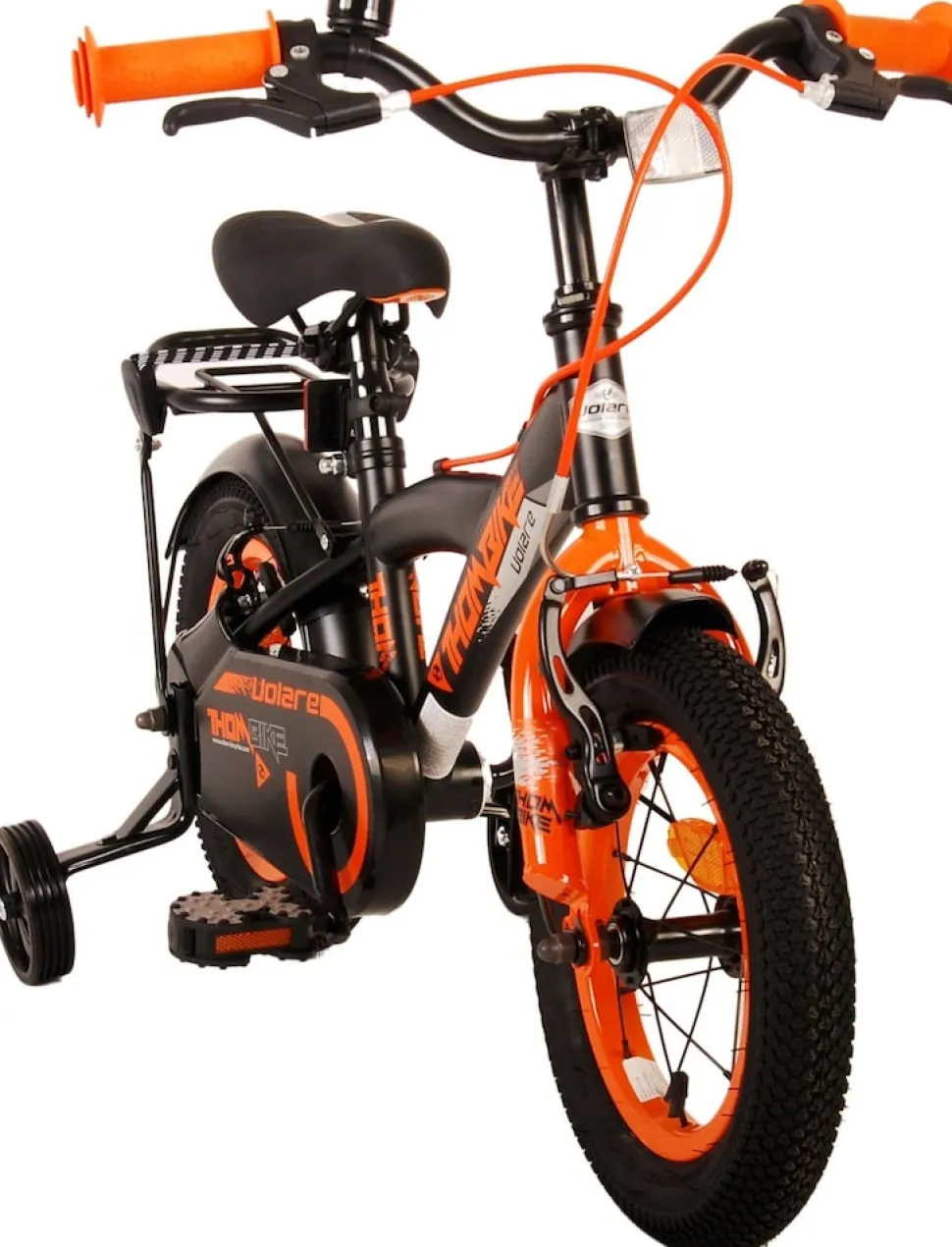 TPFSports Thombike Kinderfahrrad - Jungen - 12 Zoll - Rücktritt + Handbremse - Schwarz/Orange