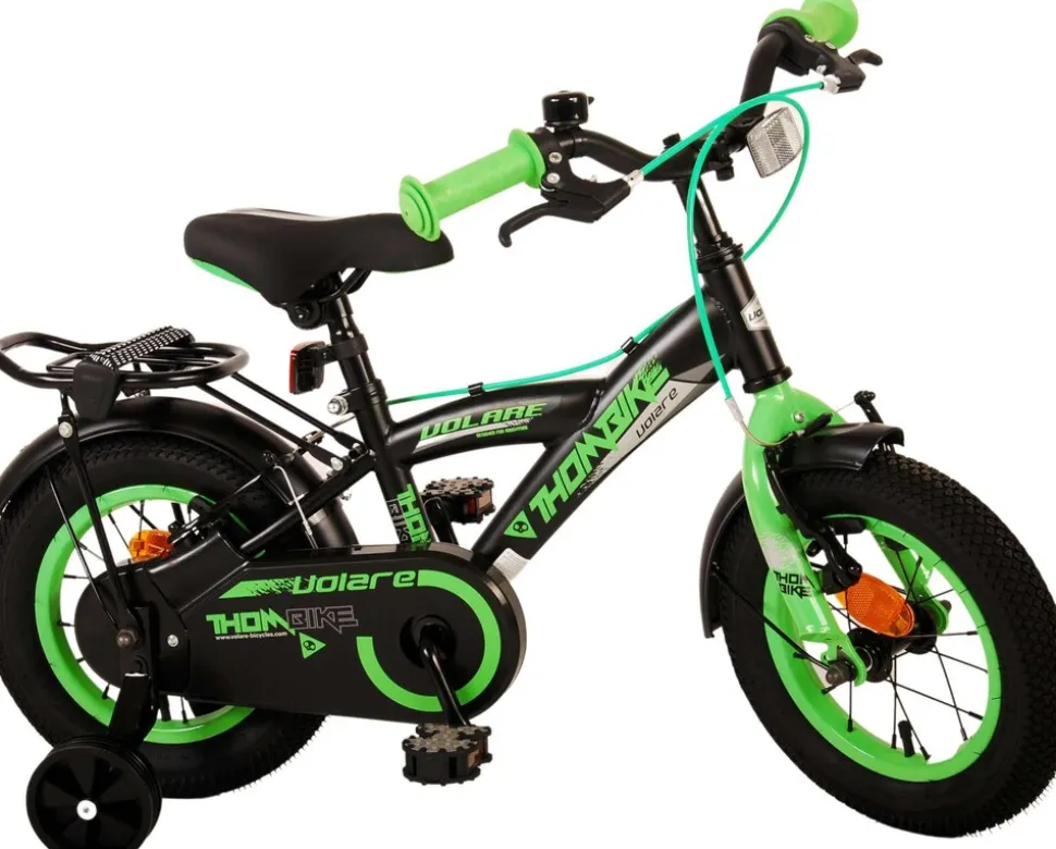 TPFSports Thombike Kinderfahrrad - Jungen - 12 Zoll - Rücktritt + Handbremse - Schwarz/Orange