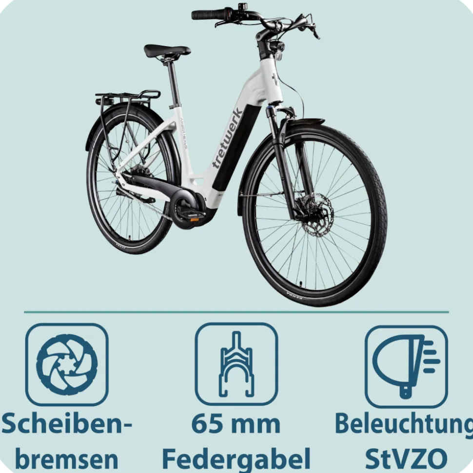 Tretwerk Amber Nexus E Bike Damen 28 Zoll Elektrofahrrad 155 - 185 cm Hollandrad Tiefeinsteiger mit 8 Gang Nabenschaltung
