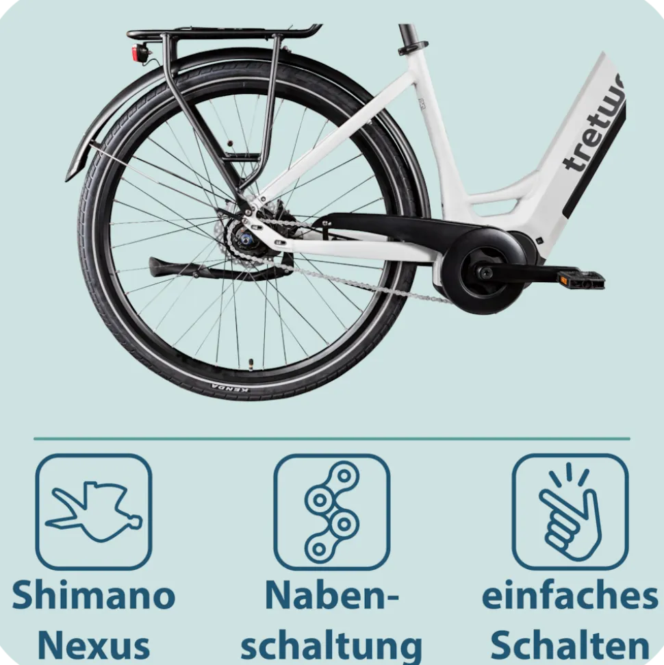 Tretwerk Amber Nexus E Bike Damen 28 Zoll Elektrofahrrad 155 - 185 cm Hollandrad Tiefeinsteiger mit 8 Gang Nabenschaltung