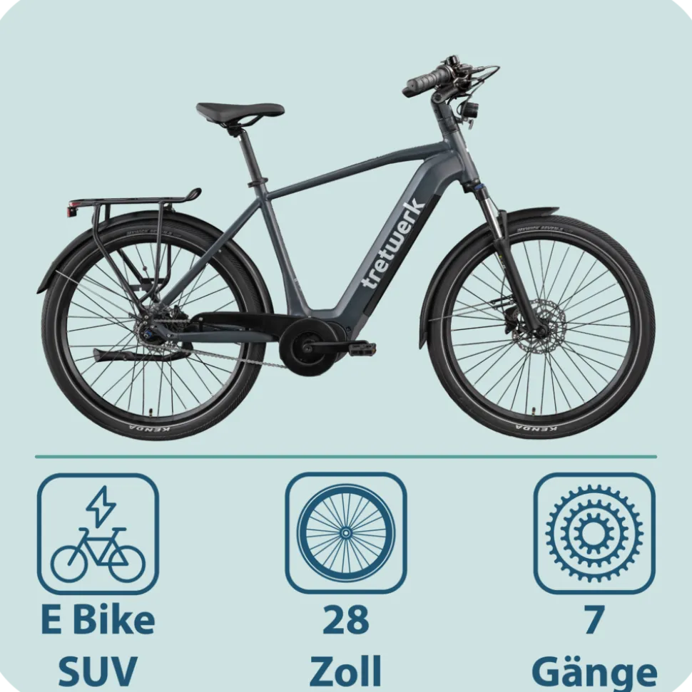 Tretwerk Amber Nexus E Bike SUV 27,5" Pedelec 550 Wh Elektrofahrrad Herren 7 Gang Shimano Nexus Trekkingrad