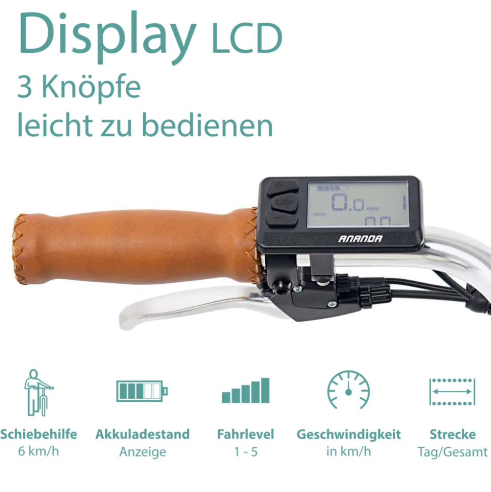 Tretwerk Aurora E Bike Damen 28 Zoll Elektrofahrrad 165 - 185 cm retro Hollandrad E Damenfahrrad mit Nabenschaltung und Rücktritt