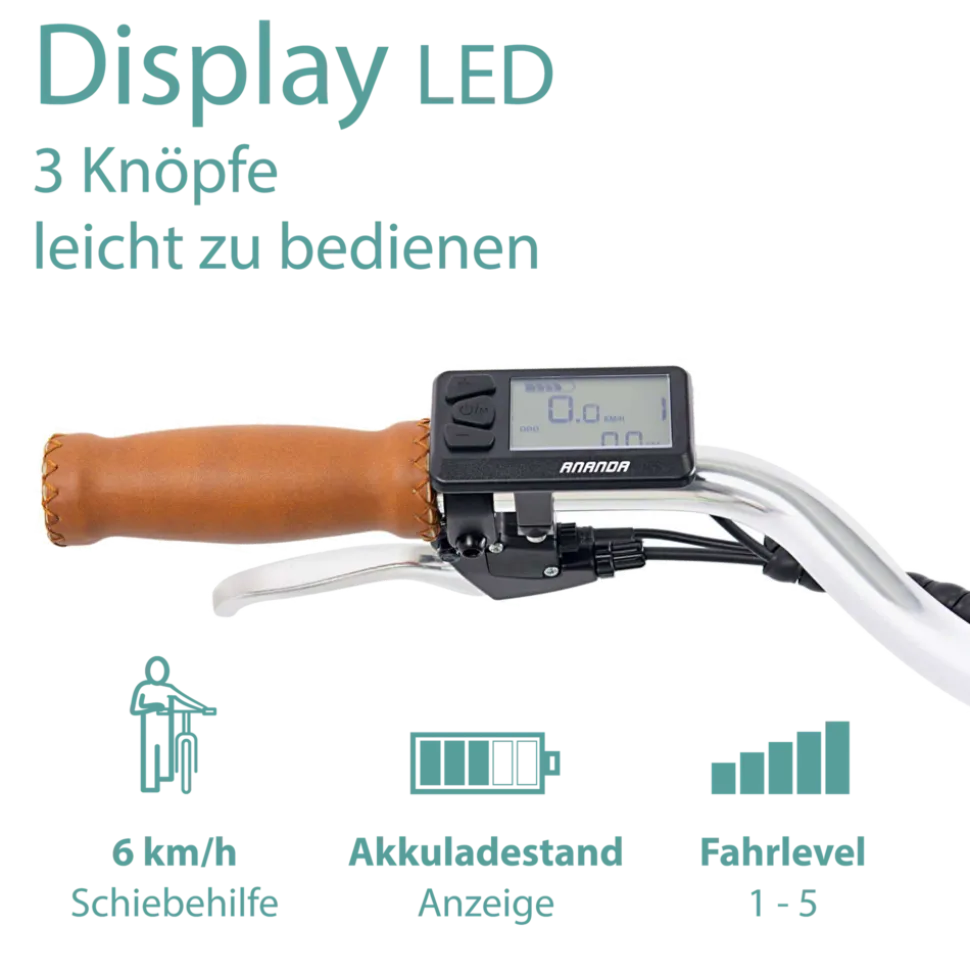 Tretwerk Aurora E Bike Damen 28 Zoll Elektrofahrrad 165 - 185 cm retro Hollandrad E Damenfahrrad mit Nabenschaltung und Rücktritt