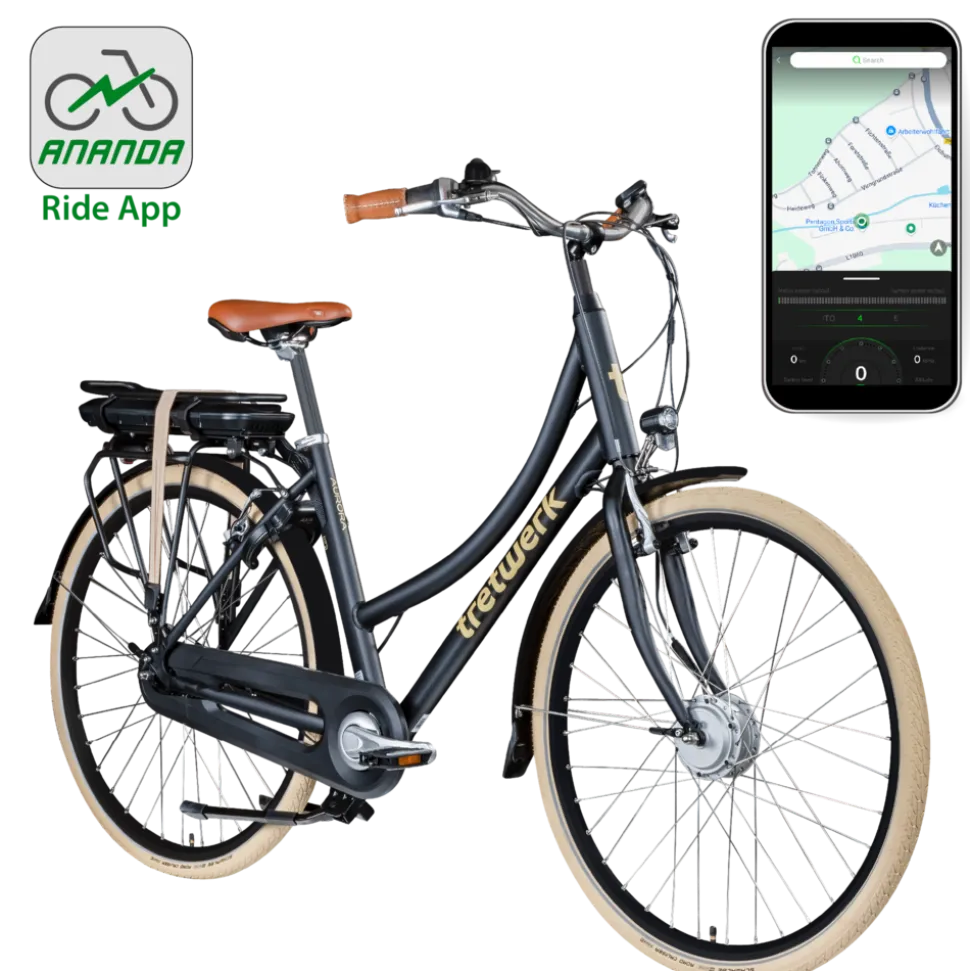 Tretwerk Aurora E Bike 28 Zoll Pedelec Damen Herren 155-185 cm Elektrofahrrad 522 Wh E Fahrrad Damenfahrrad 7 Gang
