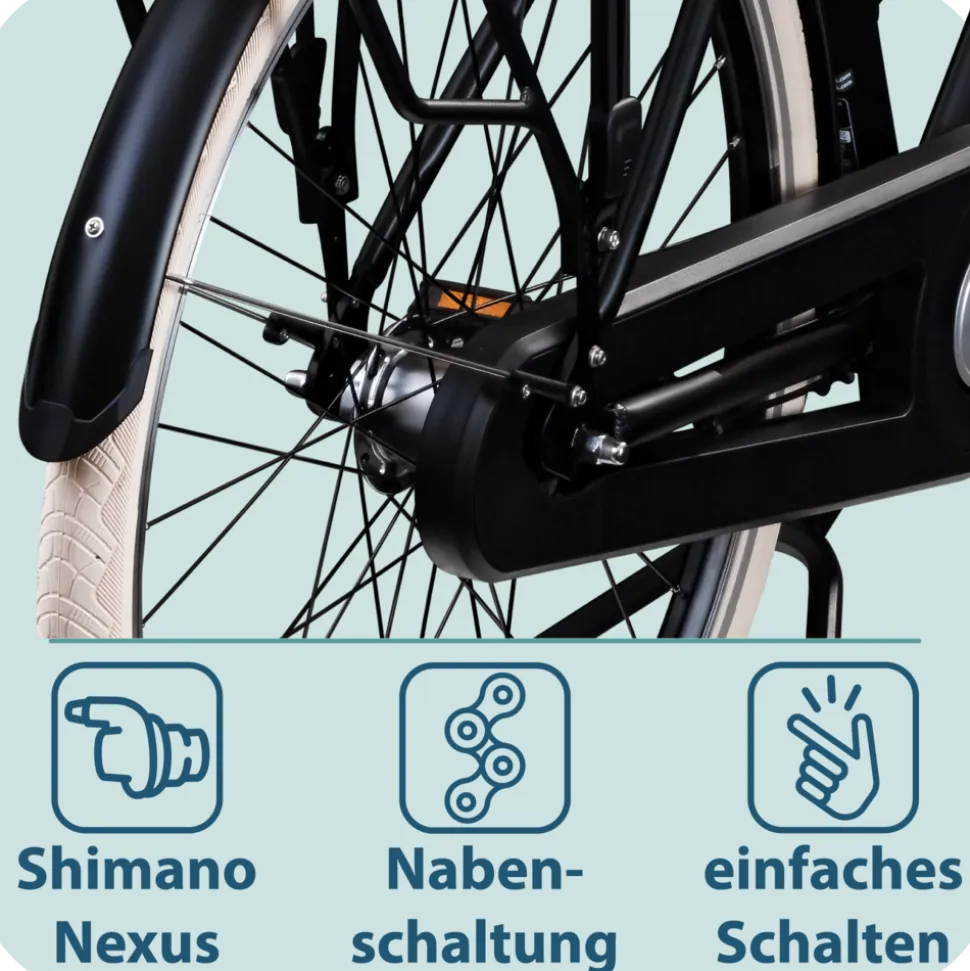 Tretwerk Aurora E Bike 28 Zoll Pedelec Damen Herren 155-185 cm Elektrofahrrad 522 Wh E Fahrrad Damenfahrrad 7 Gang