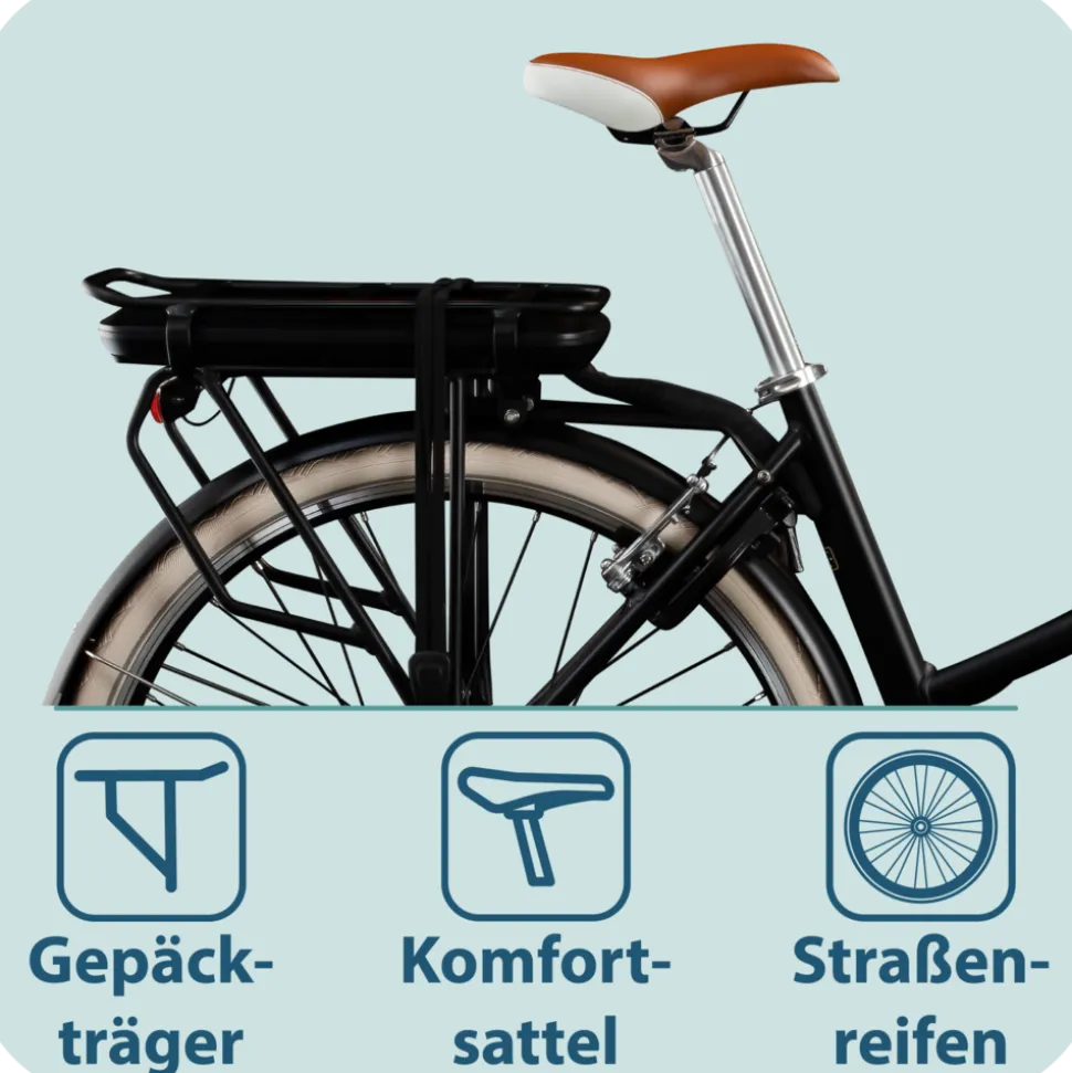 Tretwerk Aurora E Bike 28 Zoll Pedelec Damen Herren 155-185 cm Elektrofahrrad 522 Wh E Fahrrad Damenfahrrad 7 Gang