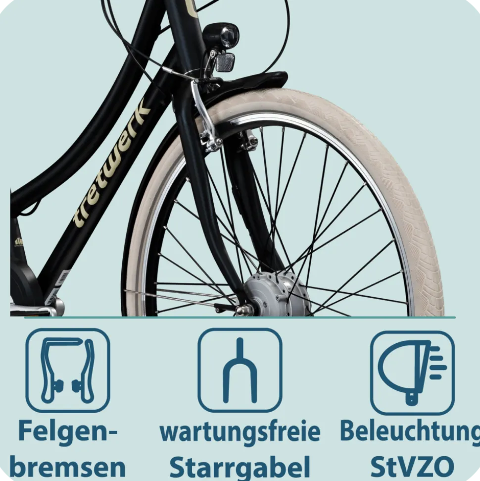 Tretwerk Aurora E Bike 28 Zoll Pedelec Damen Herren 155-185 cm Elektrofahrrad 522 Wh E Fahrrad Damenfahrrad 7 Gang