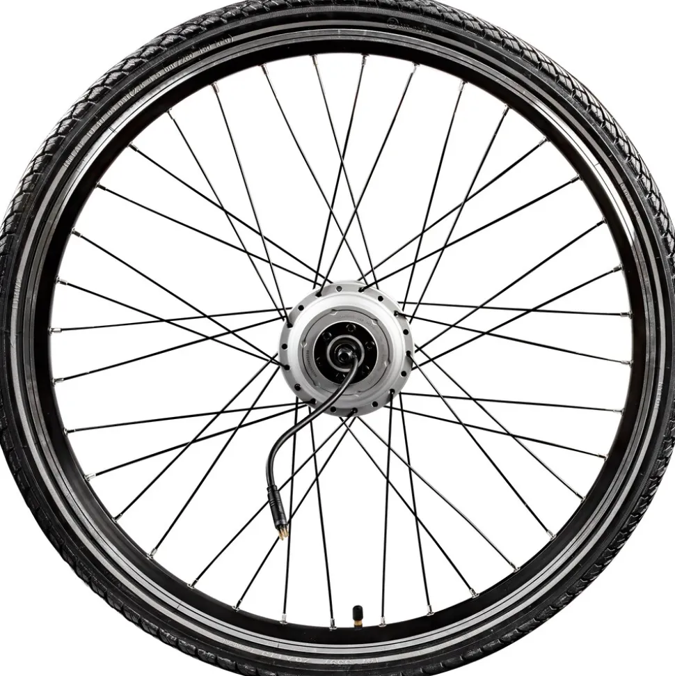 Tretwerk Komplettrad E Bike Vorderrad 26 Zoll Trekking Rad Felge mit Reifen Kenda K1172 und Ananda Hilfsmotor für Fahrrad Cityrad