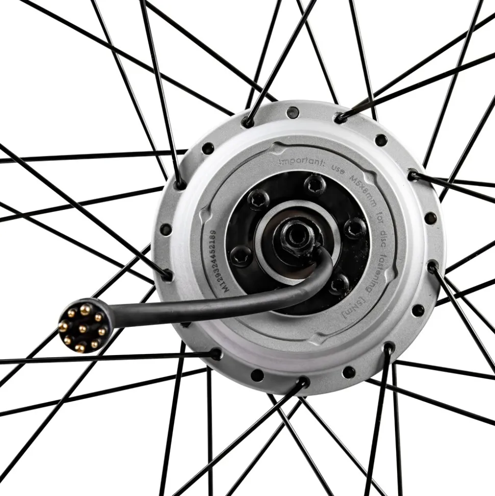 Tretwerk Komplettrad E Bike Vorderrad 26 Zoll Trekking Rad Felge mit Reifen Kenda K1172 und Ananda Hilfsmotor für Fahrrad Cityrad