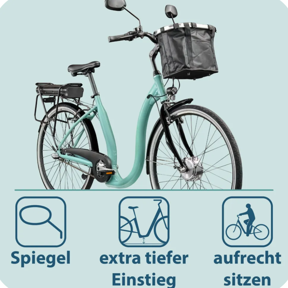 Tretwerk Linea 28 Zoll E Bike Damen Pedelec 3 Gang Nabenschaltung Elektro FahrradCitybike retro Tiefeinsteiger