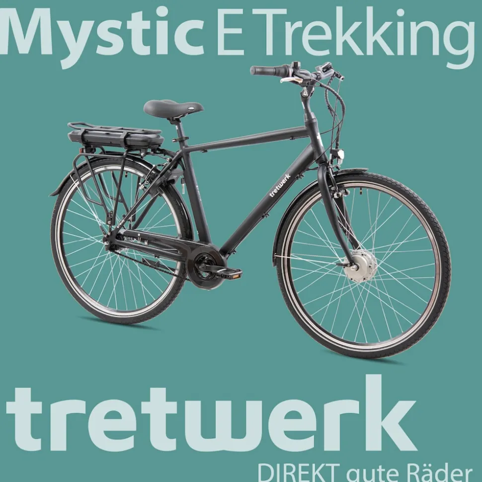 Tretwerk Mystic E Bike 28 Zoll Pedelec 170 - 190 cm Herrenrad Trekking Elektrofahrrad mit Nabenschaltung City E Fahrrad