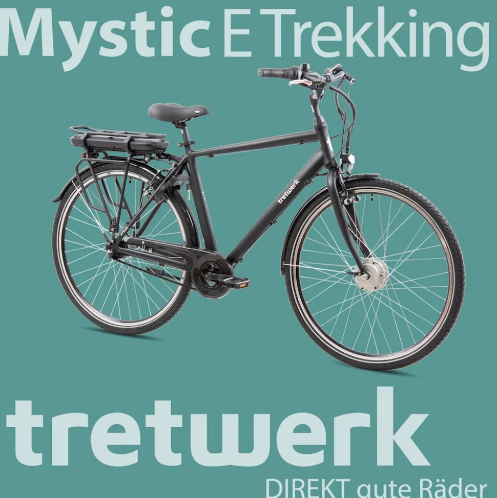 Tretwerk Mystic E Bike 28 Zoll Pedelec 170 - 190 cm Herrenrad Trekking Elektrofahrrad mit Nabenschaltung City E Fahrrad