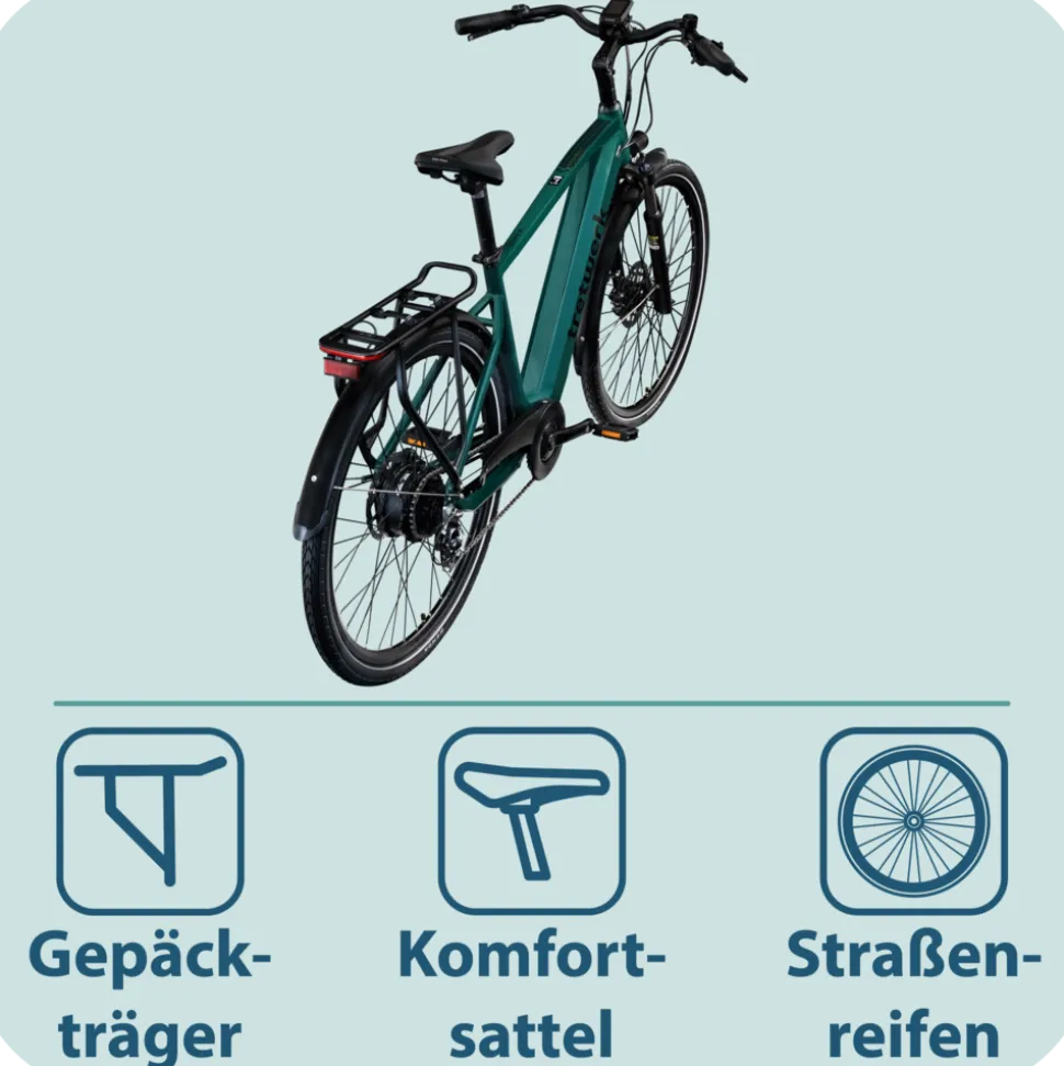 Tretwerk Onyx E Bike Trekkingrad ab 165 cm Elektrofahrrad 550 Wh Pedelec Trekking Rad Fahrrad mit 8 Gang und Beleuchtung StVZO